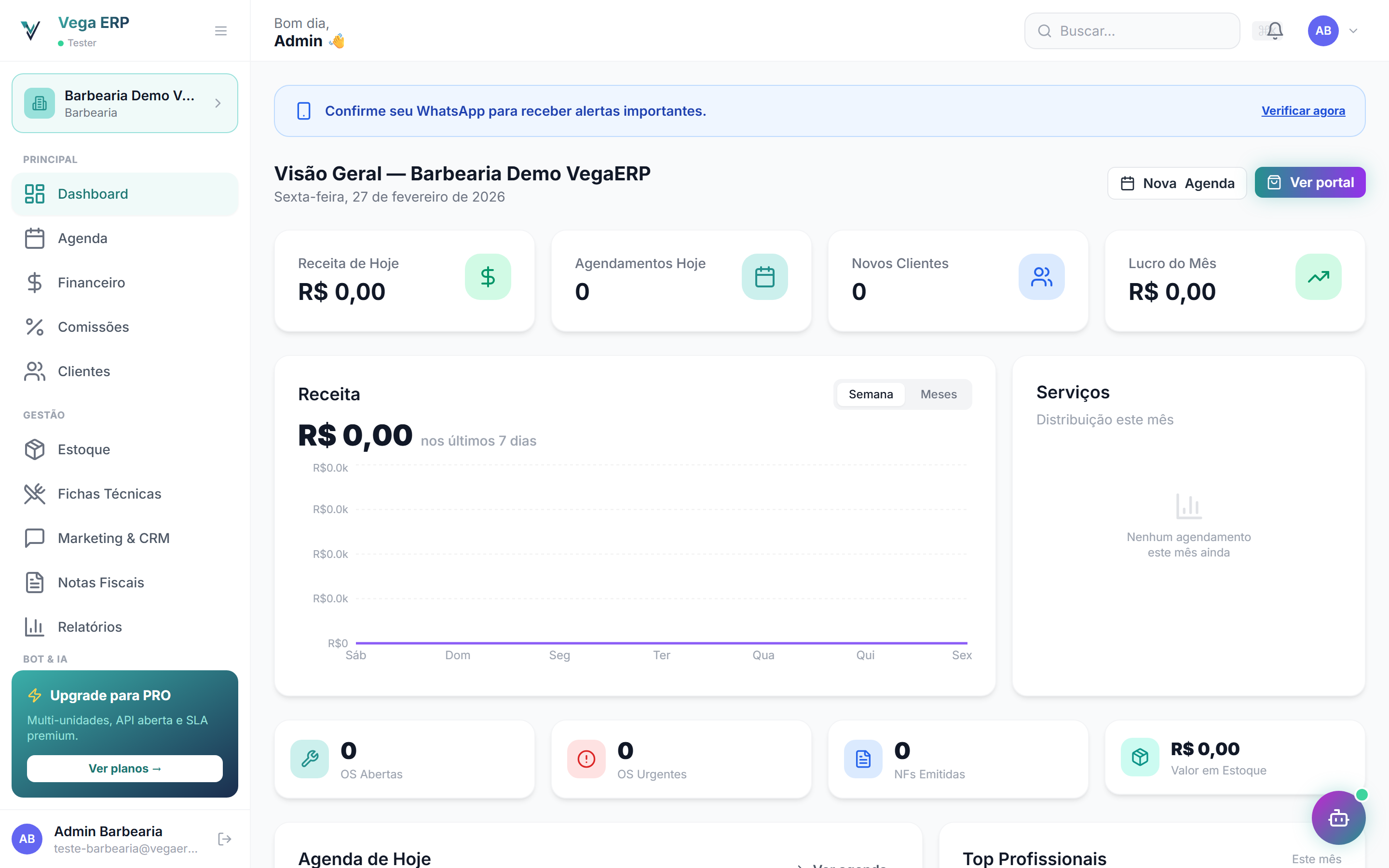 Painel de gestão para salões de beleza no VegaERP